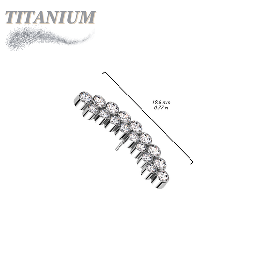 Threadless Titanium Double Row Curved Bezel Top Only