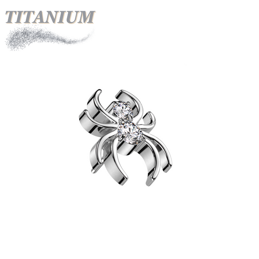 Titanium Internal Thread CZ Spider Top Only