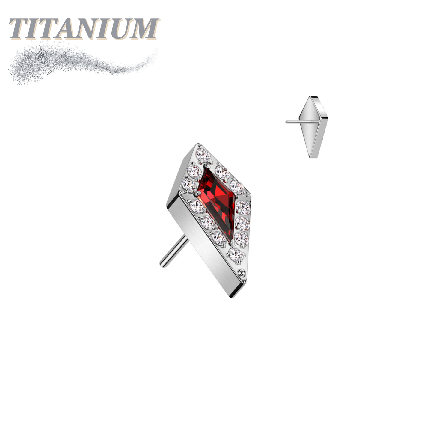 Threadless CZ Stiletto Triangle Top Only