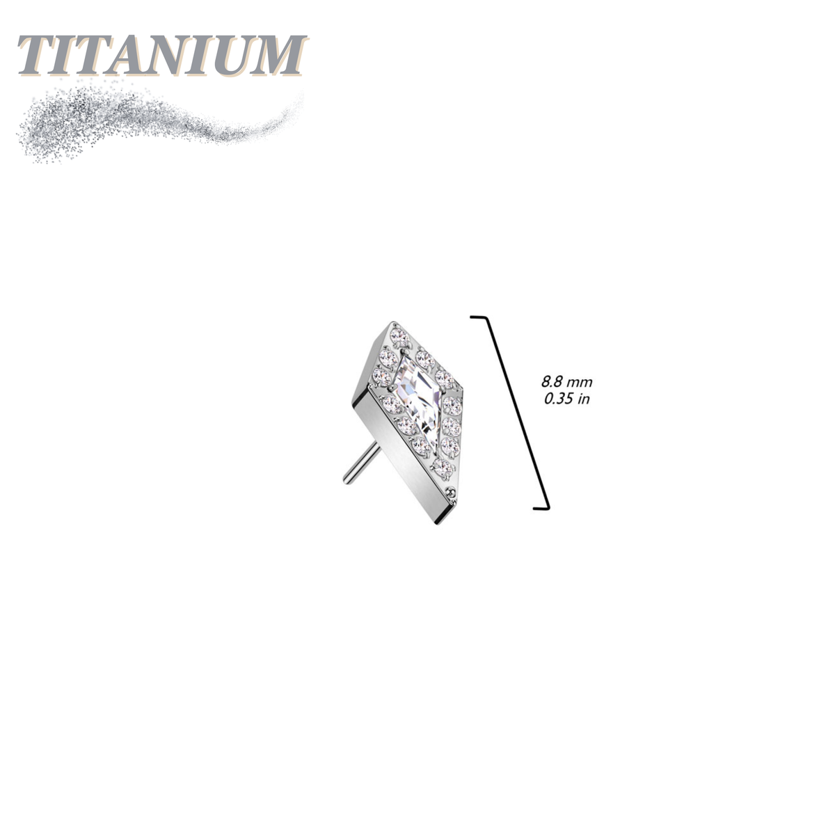 Threadless CZ Stiletto Triangle Top Only