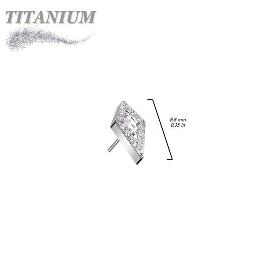 Threadless CZ Stiletto Triangle Top Only