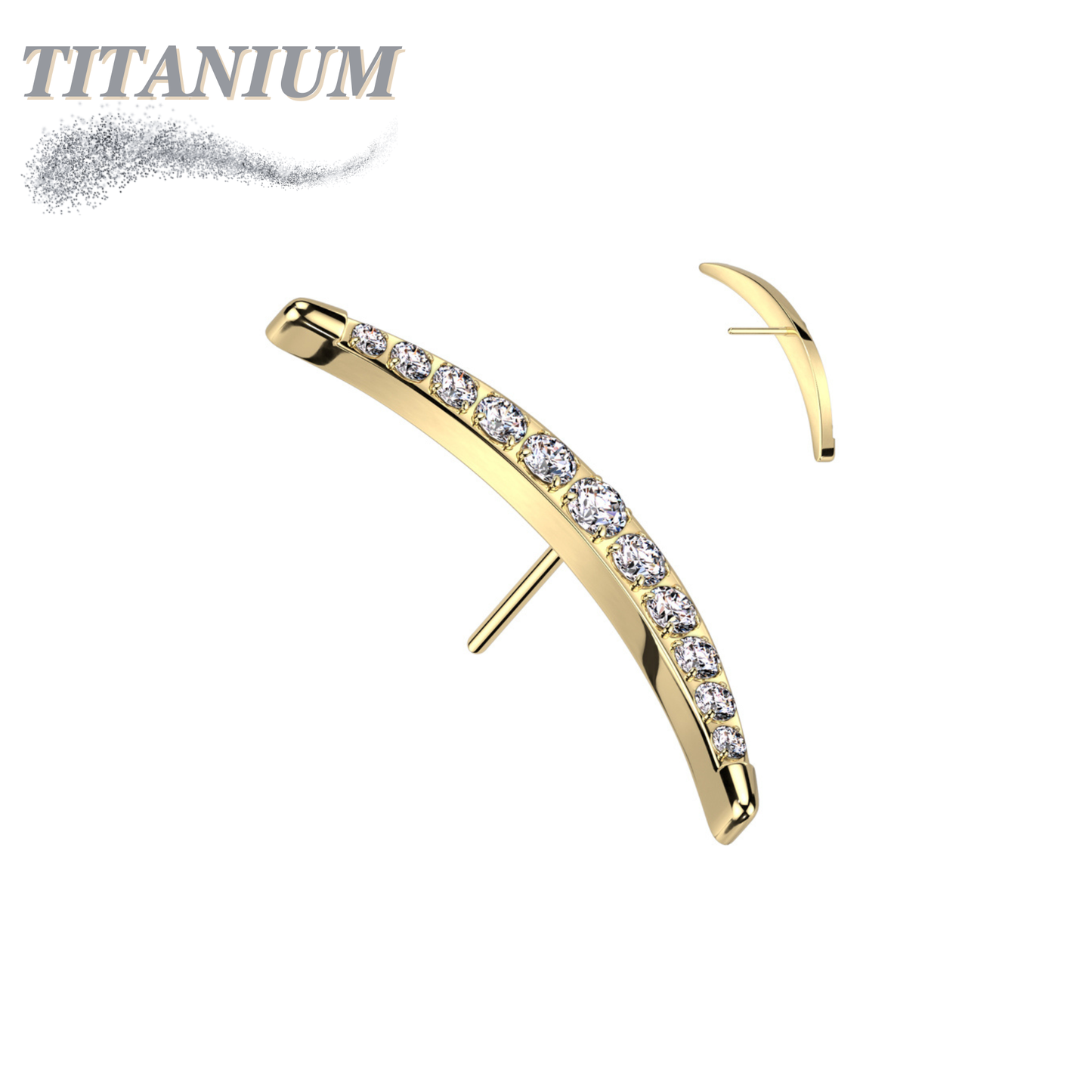 Threadless Titanium Crescent Curve Top Only