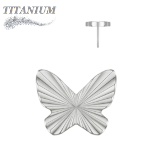 Threadless Titanium Butterfly Ridged Top Only