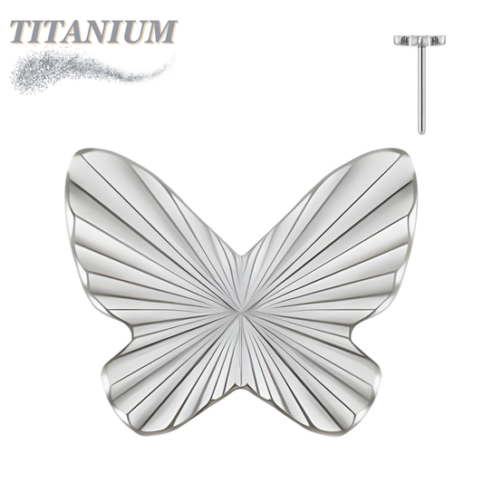 Titanium Threadless Ridged Butterfly (Top Only)
