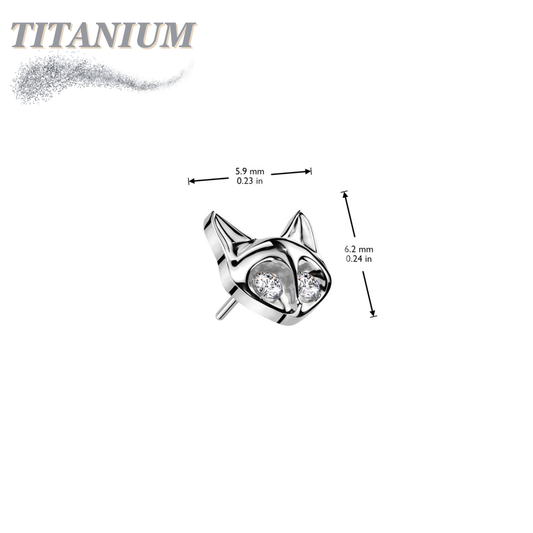 Threadless Titanium Kitty/Fox Top Only