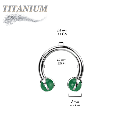 Titanium Internal Thread Claw Set Natural Stone Horseshoe