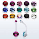 Belly Banana Bioflex with Colored Gem Cut to Size