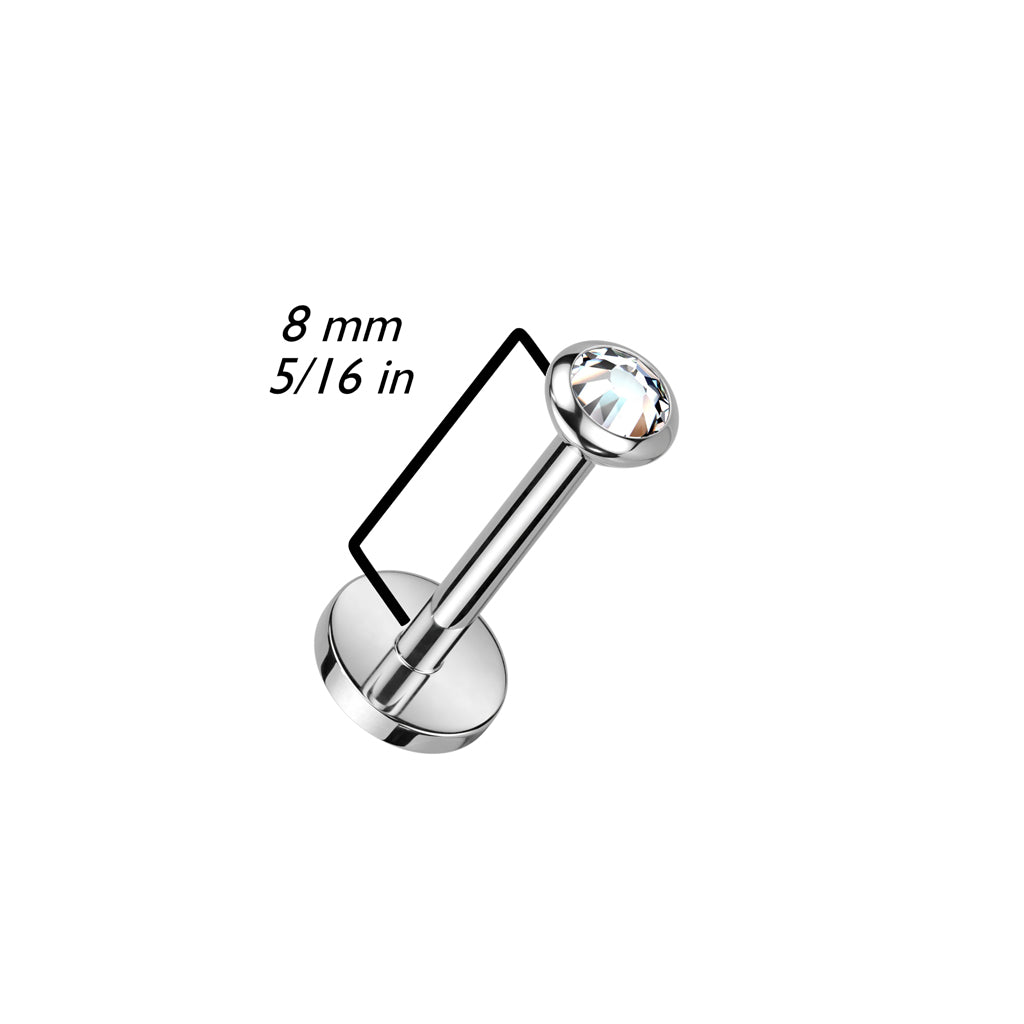 Threadless Titanium Bezel Set Opal Flat Back Labret Combo (Reg Base)