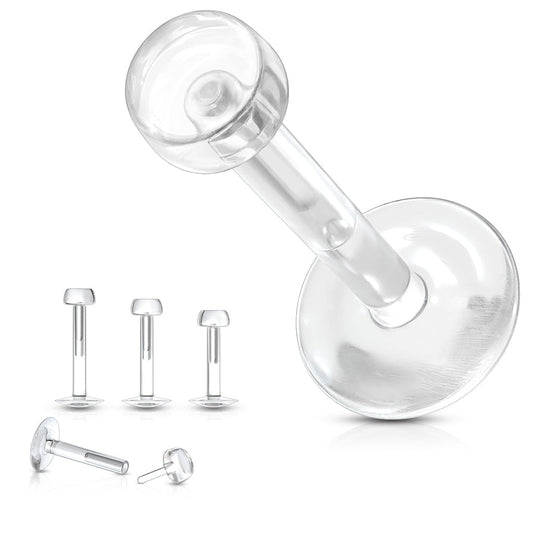 Acrylic Clear Retainer Threadless Push-In Top Labret Combo