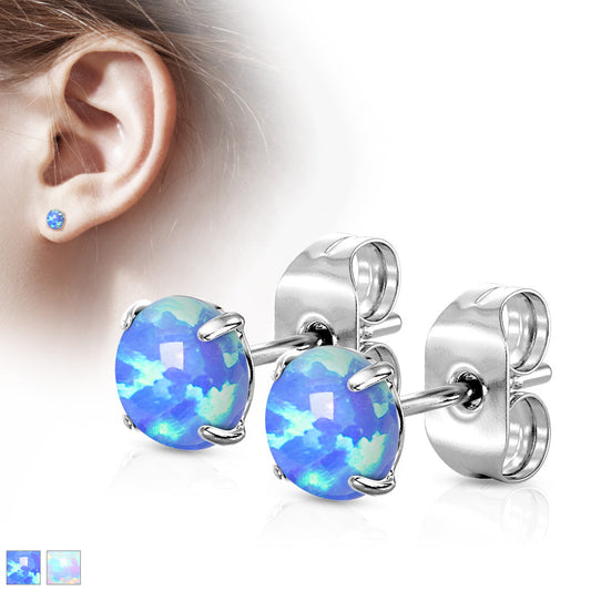 Surgical Steel Opal Prong Earrings
