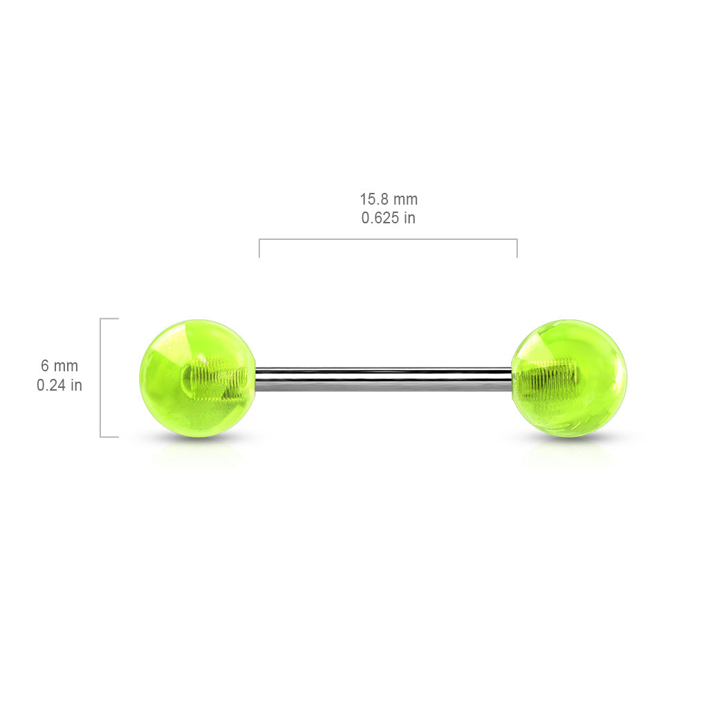 Glow in the Dark Titanium Barbell for Nipple or Tongue