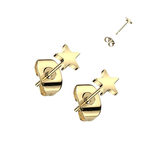 Titanium Star Top Earrings (per pair)