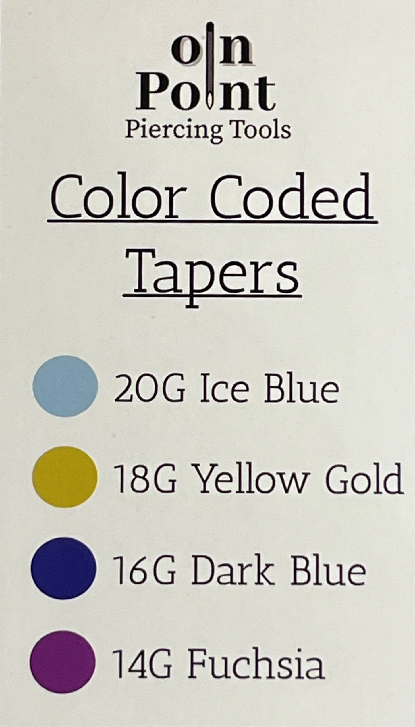 Titanium Threaded Insertion Taper for Internal Threaded Jewelry - Color Coded