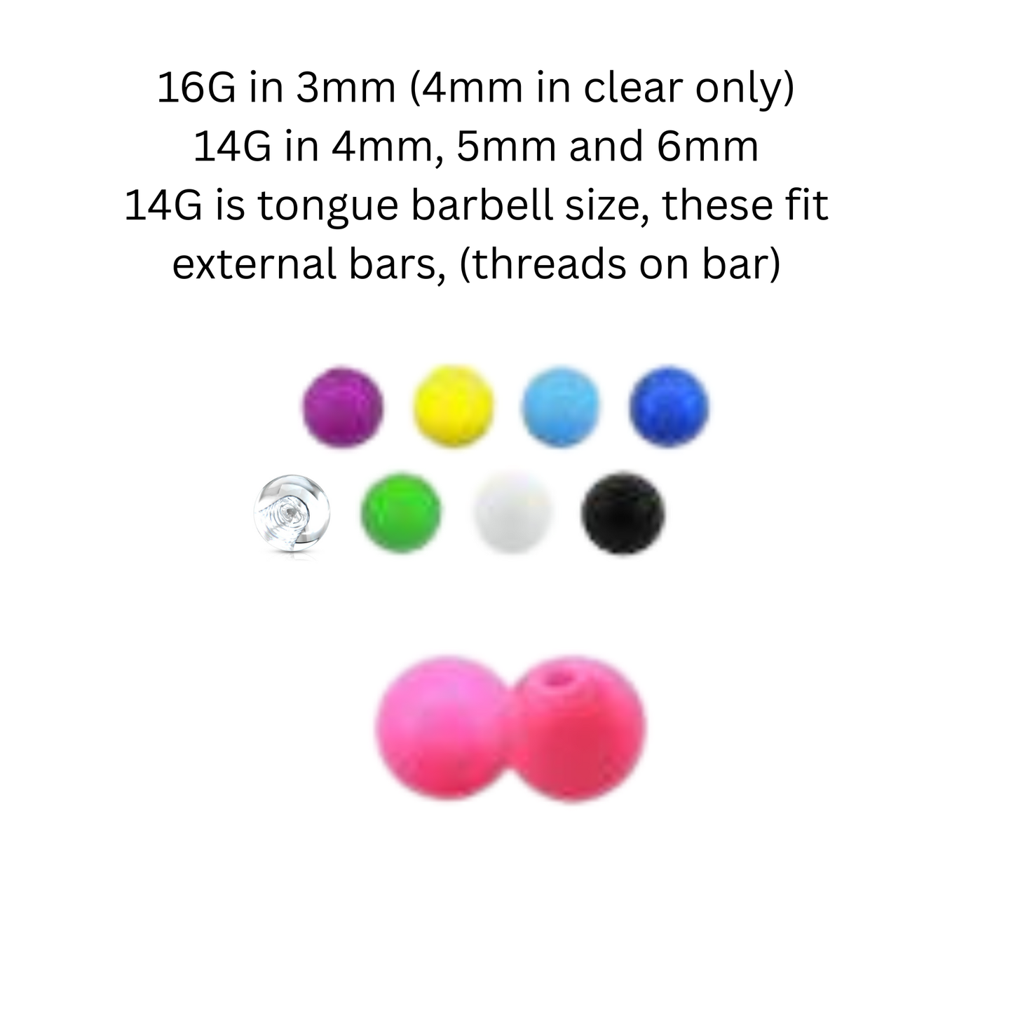 External Thread Acrylic Colored Balls