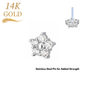 14K Gold Threadless 5 Marquise CZ Petal Flower (Top Only)