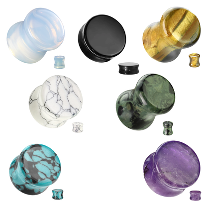 Double Flare Stone & Semi-Precious Stone Plug