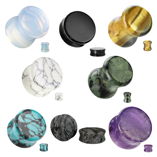 Double Flare Stone & Semi-Precious Stone Plug