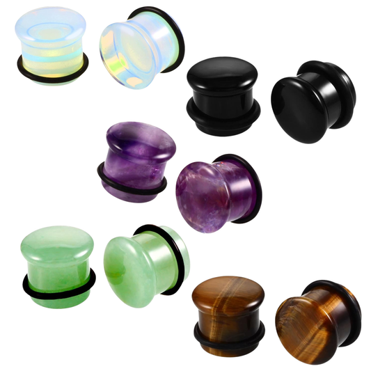 Single Flare Stone & Semi-Precious Stone Plug