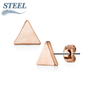 Solid Triangle Surgical Steel & Brass Earrings (Clearance)