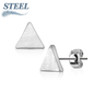 Solid Triangle Surgical Steel & Brass Earrings (Clearance)