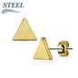 Solid Triangle Surgical Steel & Brass Earrings (Clearance)