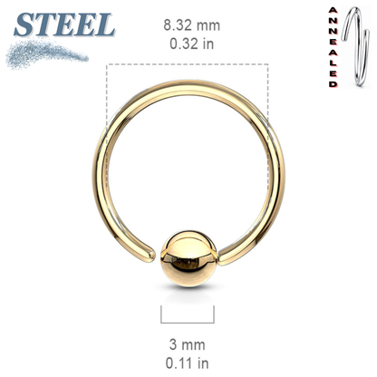Surgical Steel Annealed CBR Fixed Bead - Coloured