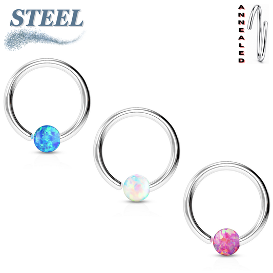 Surgical Steel Fixed One Side Opal Annealed CBR (Clearence)