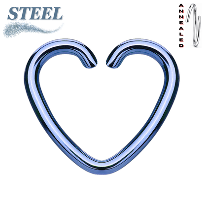 Surgical Steel Annealed Heart Rings (Clearance)