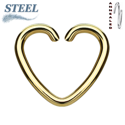 Surgical Steel Annealed Heart Rings (Clearance)