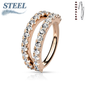 Annealed Double Separated Surgical Steel & Brass CZ Ring (Clearance)