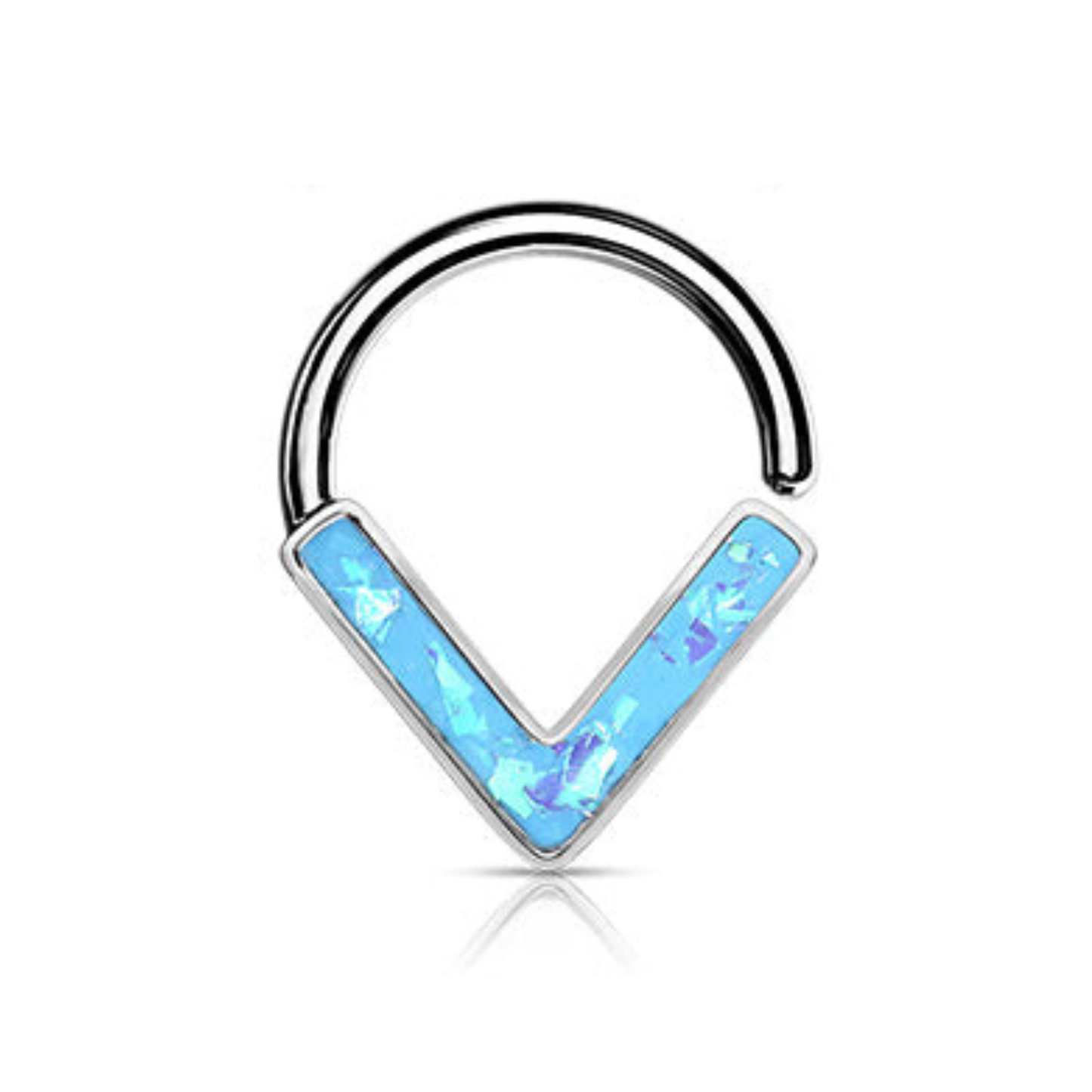 Surgical Steel Annealed Opal Glitter Chevron
