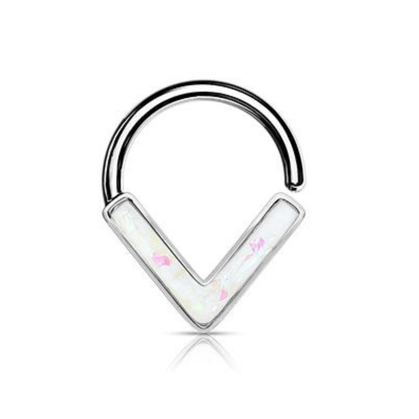 Surgical Steel Annealed Opal Glitter Chevron