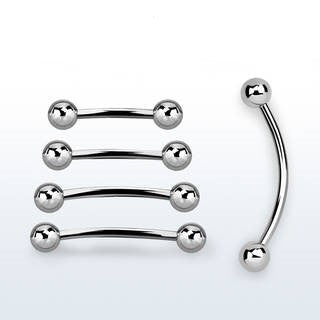 Surgical Steel Plain Solid Curved Barbell External Threading