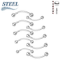Surgical Steel Plain Solid Curved Barbell External Threading