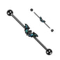 Surgical Steel & Brass Abalone Winged Bat Industrial Barbell (Clearance)
