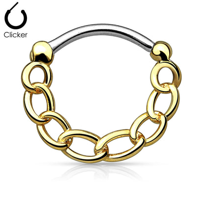 Surgical Steel & Brass Linked Chain Clicker (Clearance)