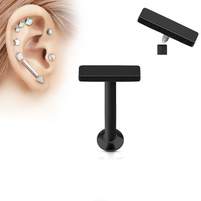 Bar Top Surgical Steel Internal Thread Labret