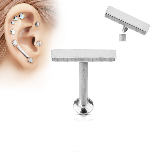 Bar Top Surgical Steel Internal Thread Labret