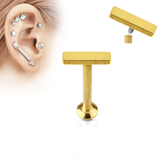 Bar Top Surgical Steel Internal Thread Labret