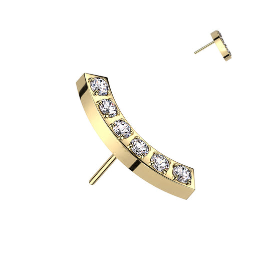 Surgical Steel Threadless CNC Set Curved Top Only