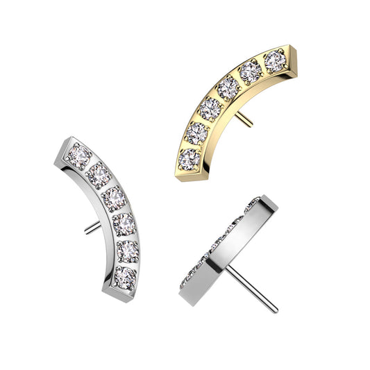 Surgical Steel Threadless CNC Set Curved Top Only