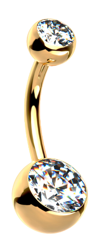 Belly Banana Standard Double Gem Surgical Steel External Thread