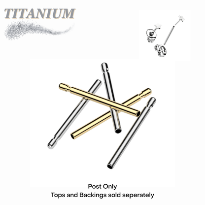 Titanium Threadless Earring Stud Post Only
