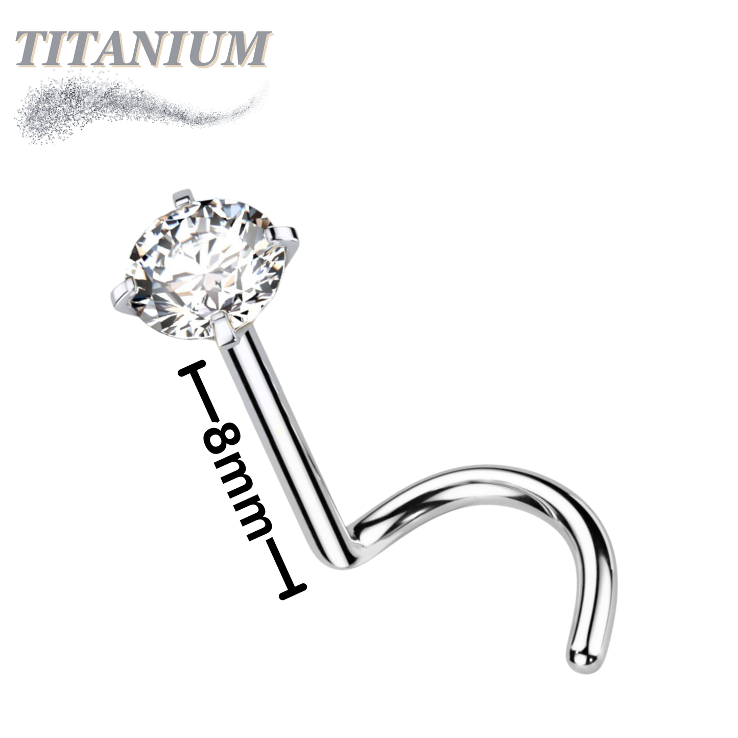 Titanium Nostril Corkscrew Prong Set
