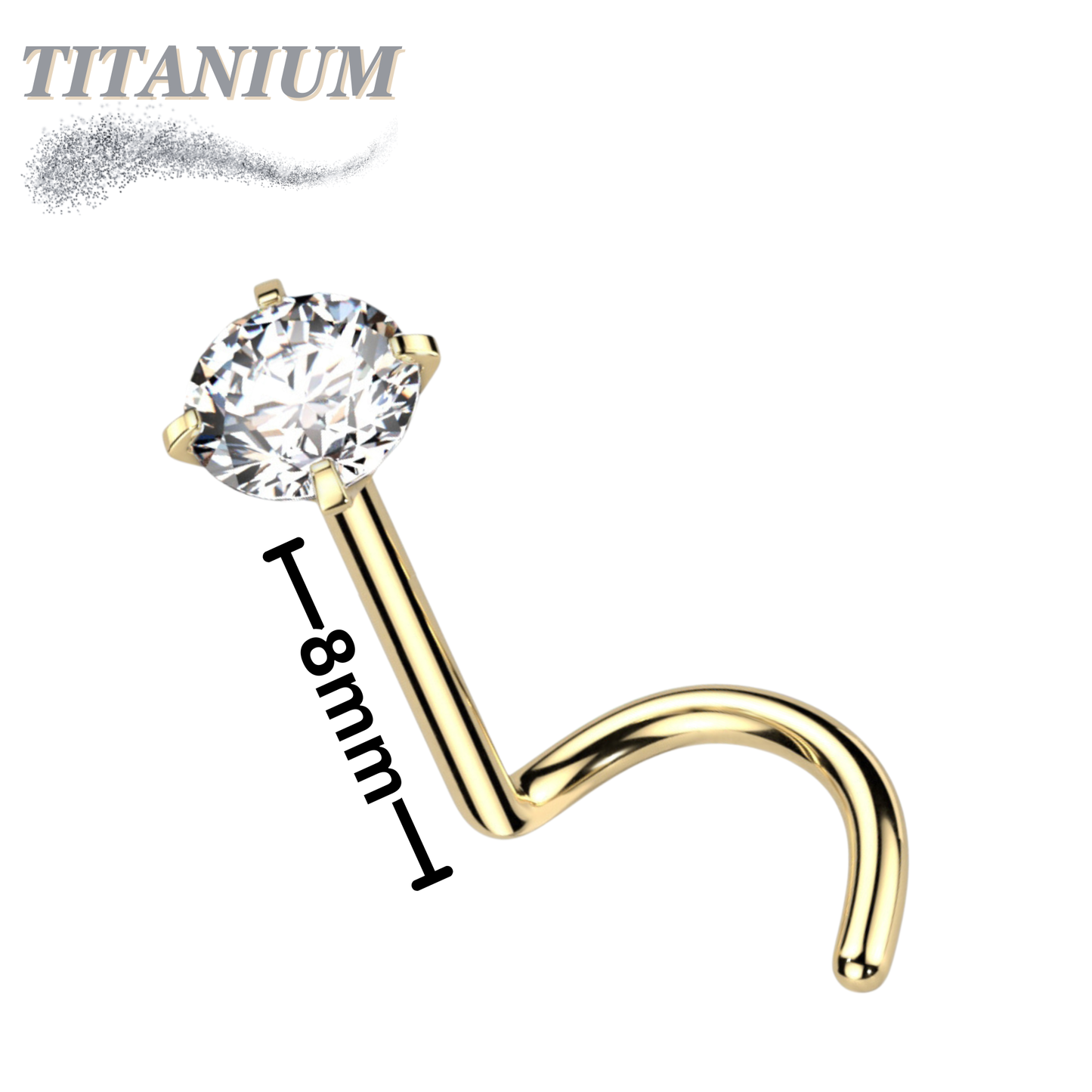 Titanium Nostril Corkscrew Prong Set