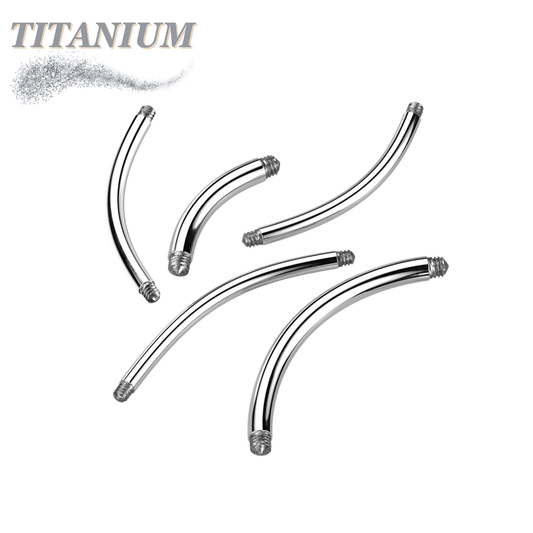 Titanium External Thread Curved Barbell (Posts Only)
