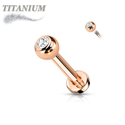 Titanium Labret with Press Fit CZ Ball External Thread