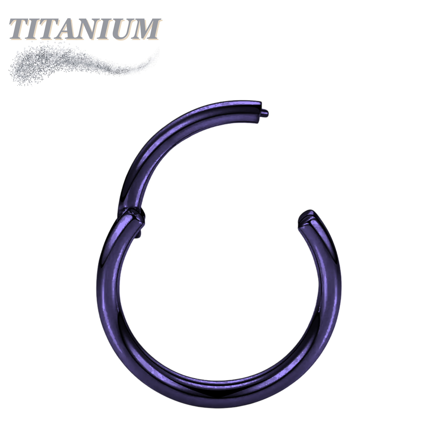 Titanium Colored Hinged Rings 16G & 14G