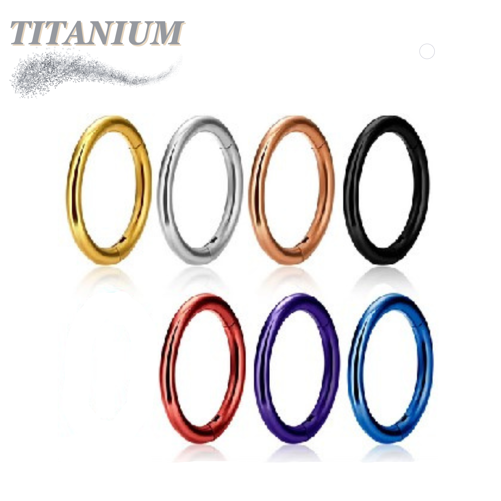 Titanium Colored Hinged Rings 20G and 18G – Pierced Affliction