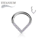 Titanium Single Paved CZ Chevron 16G 8mm